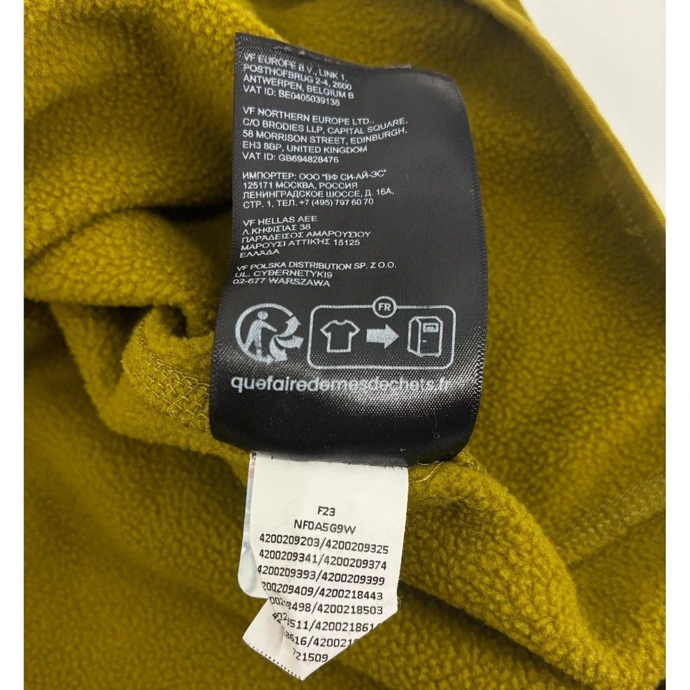 The North Face Mens Quarter Zip Fleece Pullover Mustard NF0A5G9W Medium